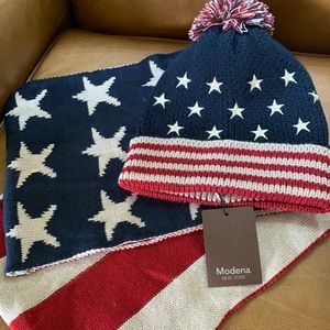 Americana hat and infinity scarf